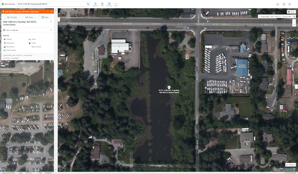 Puyallup 项目地块航拍 Aerial view of the 5-acre site