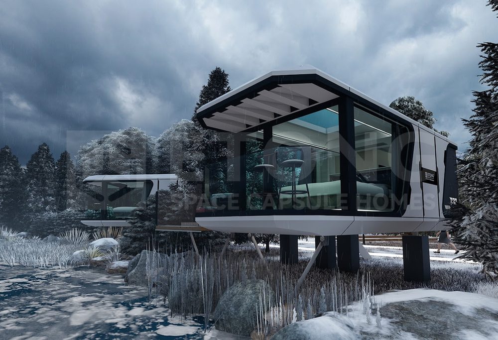 太空舱移动式住宅 Capsule mobile home rendering, Puyallup Washington